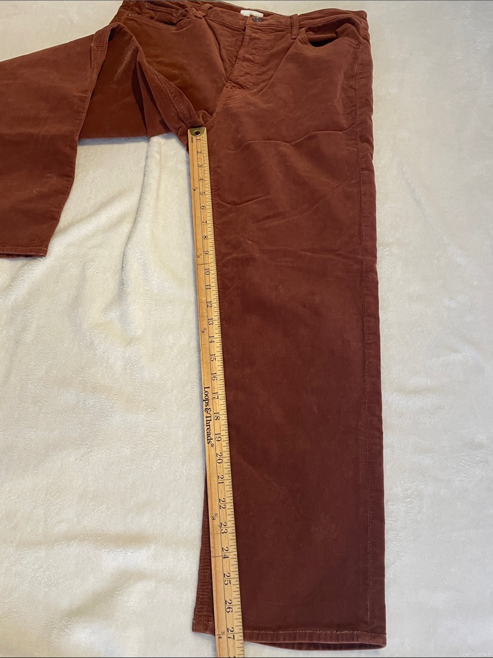 MOTHER THE TOMCAT ANKLE Corduroy Pants size: 32 burnt orange color - Picture 8 of 16